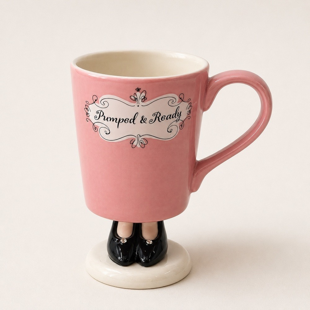 Vintage Hallmark Coquette Barbiecore Pumped & Ready Pink High Heel Coffee Mug